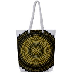 Design Circular Shape Round Full Print Rope Handle Tote (small) by Pakrebo