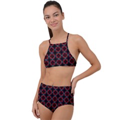 Pattern Design Artistic Decor High Waist Tankini Set