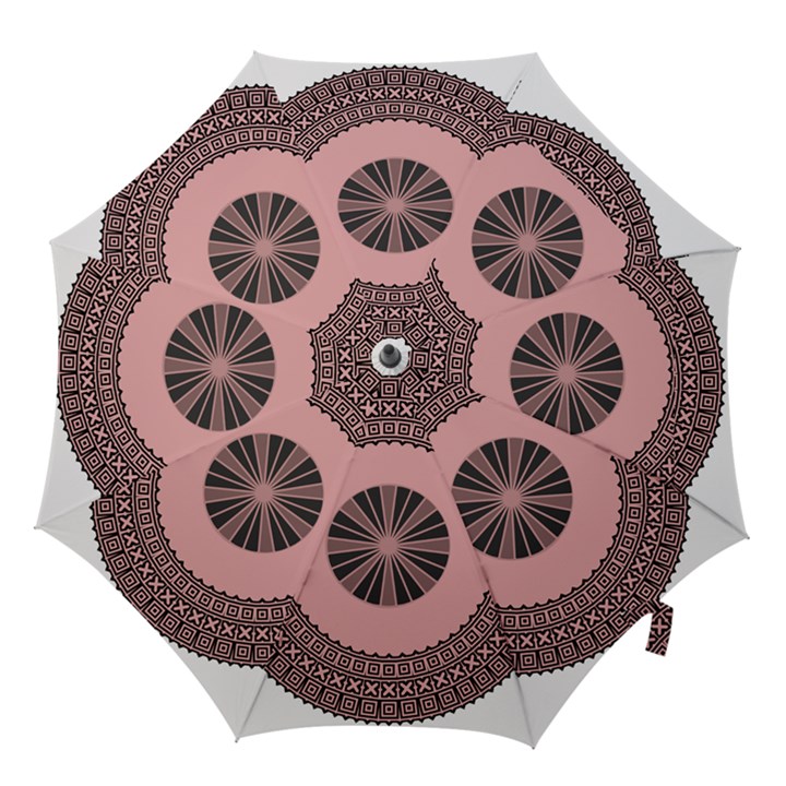 Design Circular Aztec Symbol Hook Handle Umbrellas (Large)