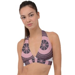 Design Circular Aztec Symbol Halter Plunge Bikini Top