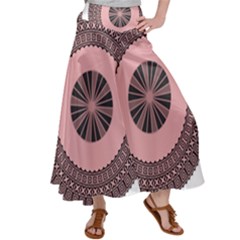 Design Circular Aztec Symbol Satin Palazzo Pants