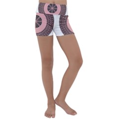 Design Circular Aztec Symbol Kids  Lightweight Velour Yoga Shorts