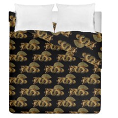 Dragon Motif Print Pattern Duvet Cover Double Side (queen Size)