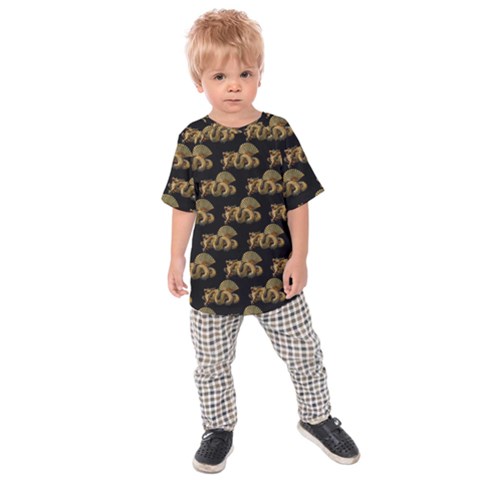 Dragon Motif Print Pattern Kids  Raglan Tee by dflcprintsclothing