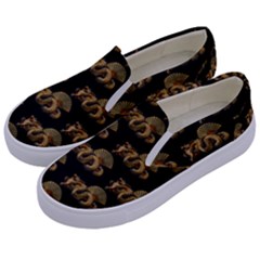 Dragon Motif Print Pattern Kids  Canvas Slip Ons