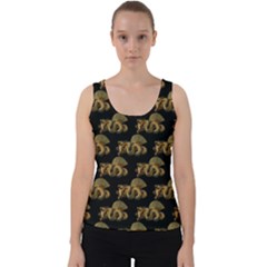 Dragon Motif Print Pattern Velvet Tank Top by dflcprintsclothing