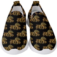 Dragon Motif Print Pattern Kids  Slip On Sneakers