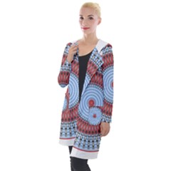 Pattern Design Circular Shape Hooded Pocket Cardigan