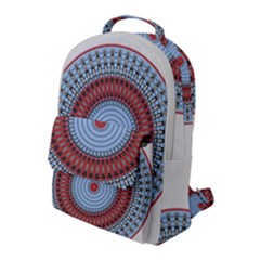 Pattern Design Circular Shape Flap Pocket Backpack (large)