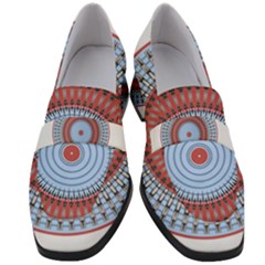 Pattern Design Circular Shape Women s Chunky Heel Loafers