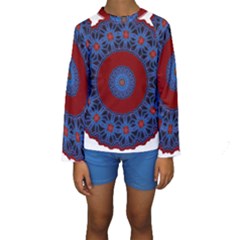 Mandala Pattern Round Ethnic Kids  Long Sleeve Swimwear by Pakrebo