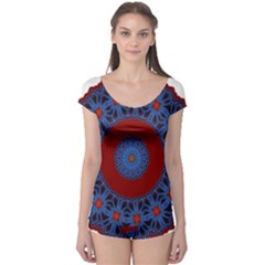 Mandala Pattern Round Ethnic Boyleg Leotard  by Pakrebo