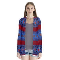 Mandala Pattern Round Ethnic Drape Collar Cardigan by Pakrebo