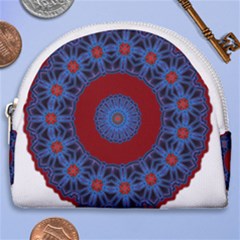 Mandala Pattern Round Ethnic Horseshoe Style Canvas Pouch by Pakrebo