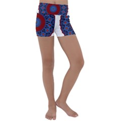 Mandala Pattern Round Ethnic Kids  Lightweight Velour Yoga Shorts by Pakrebo