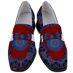 Mandala Pattern Round Ethnic Women s Chunky Heel Loafers