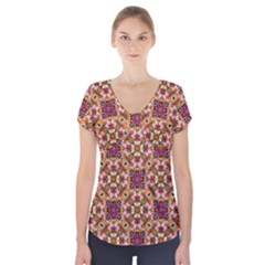 Lawless Garden Short Sleeve Front Detail Top by bykenique