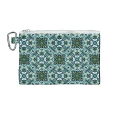 Tenacious Teal Canvas Cosmetic Bag (medium) by bykenique