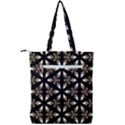 Black, Brown And Cream Geo Double Zip Up Tote Bag View2