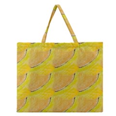 Citrus City Zipper Large Tote Bag by bykenique