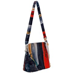 Art Modern Painting Background Zipper Messenger Bag