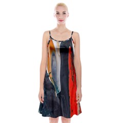 Art Modern Painting Background Spaghetti Strap Velvet Dress