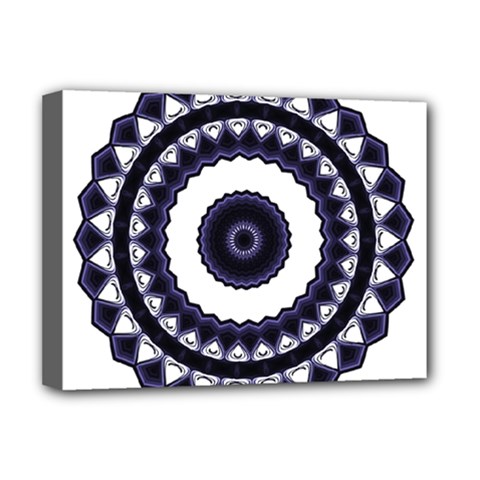 Design Mandala Pattern Circular Deluxe Canvas 16  X 12  (stretched)  by Pakrebo