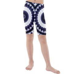 Design Mandala Pattern Circular Kids  Mid Length Swim Shorts by Pakrebo