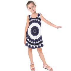 Design Mandala Pattern Circular Kids  Sleeveless Dress by Pakrebo