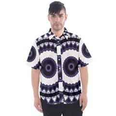 Design Mandala Pattern Circular Men s Short Sleeve Shirt