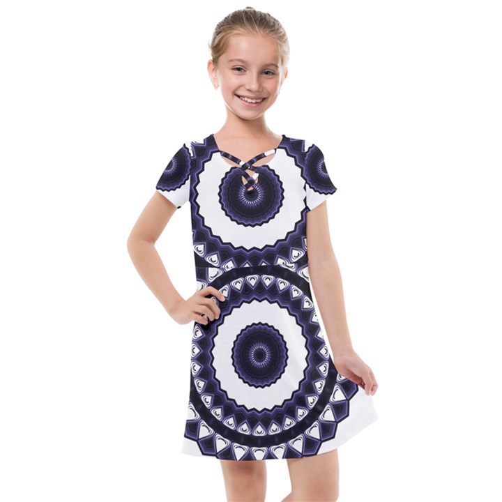 Design Mandala Pattern Circular Kids  Cross Web Dress