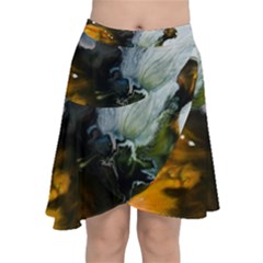 Art Abstract Painting Chiffon Wrap Front Skirt by Pakrebo