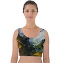 Art Abstract Painting Velvet Crop Top View1