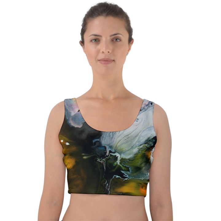 Art Abstract Painting Velvet Crop Top