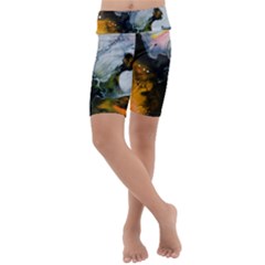 Art Abstract Painting Kids  Lightweight Velour Cropped Yoga Leggings