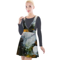 Art Abstract Painting Plunge Pinafore Velour Dress