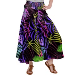 Leaves Nature Design Plant Satin Palazzo Pants