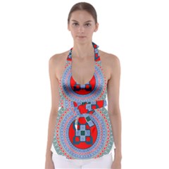 Design Circular Aztec Symbol Babydoll Tankini Top by Pakrebo