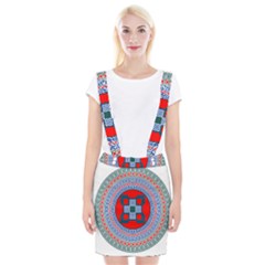 Design Circular Aztec Symbol Braces Suspender Skirt by Pakrebo