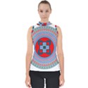 Design Circular Aztec Symbol Mock Neck Shell Top View1