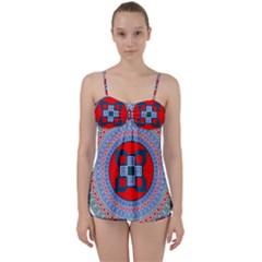 Design Circular Aztec Symbol Babydoll Tankini Set by Pakrebo