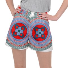 Design Circular Aztec Symbol Stretch Ripstop Shorts