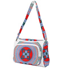 Design Circular Aztec Symbol Front Pocket Crossbody Bag