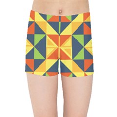 Background Geometric Color Kids  Sports Shorts by Pakrebo