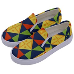 Background Geometric Color Kids  Canvas Slip Ons by Pakrebo