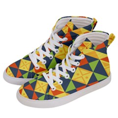 Background Geometric Color Men s Hi-top Skate Sneakers by Pakrebo