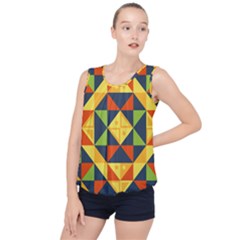 Background Geometric Color Bubble Hem Chiffon Tank Top by Pakrebo