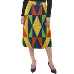 Background Geometric Color Classic Velour Midi Skirt 