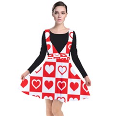 Background Card Checker Chequered Plunge Pinafore Dress by Pakrebo