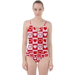 Background Card Checker Chequered Cut Out Top Tankini Set by Pakrebo